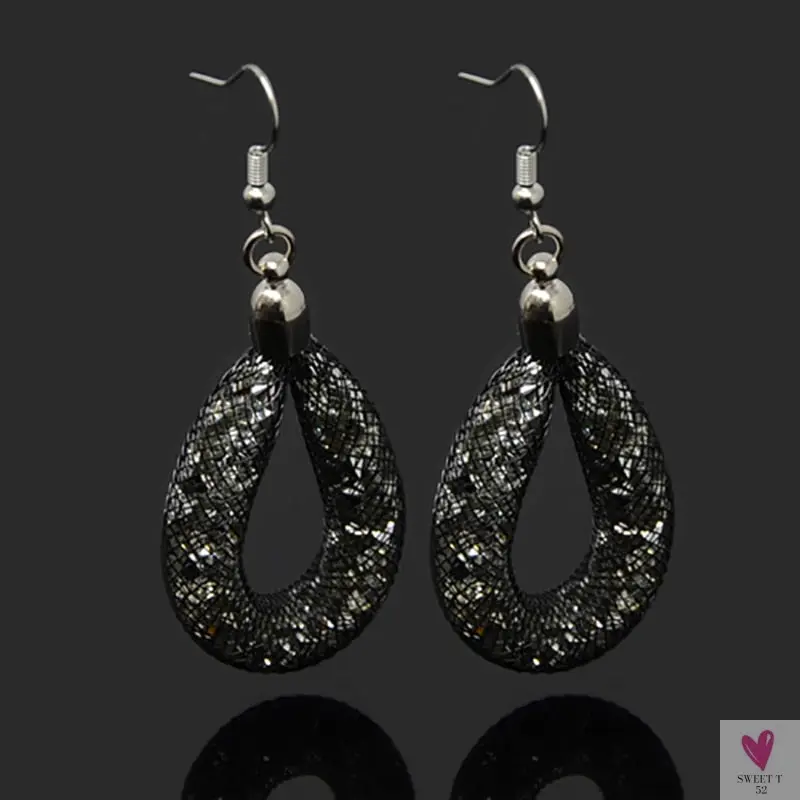 Handmade Shiny Crystal Dangle/Drop Earrings for Women and Girls in Montana, Light Purple, Fuchsia, White,  etc.