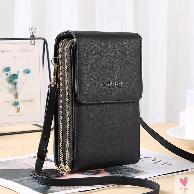 Mini Leather Crossbody Phone Bags with Touch Screen Phone Fashion for Women and Girls - Shoulder Phone Bags