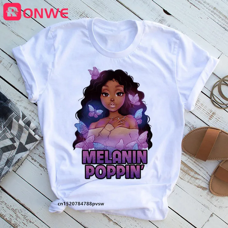 Beautiful African Lady Women T-shirt Girl Sisters Black Lives Matter Funny 90S Print Tops Tee,Drop Ship