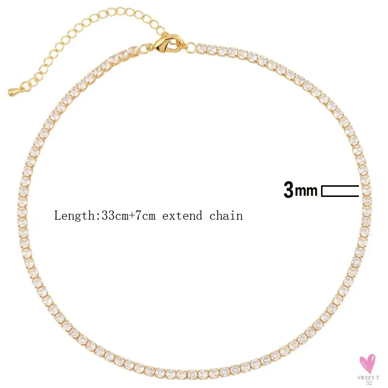 Rainbow Cubic Zirconia Waterdrop Choker Charm Necklaces - Charming Woman's Wedding, Party, Birthday Choker Jewelry or Gift