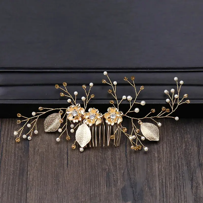 Silver/Gold/Pearl/Rhinestone Hair Accessories, Crystal Bridal Headdress/Hair Combs for Women & Girls