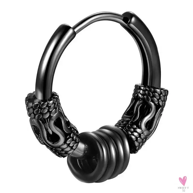 Punk/Rock Style Stainless Steel Hoop Earrings for Men/Women - Hip Hop Earrings for Men/Women