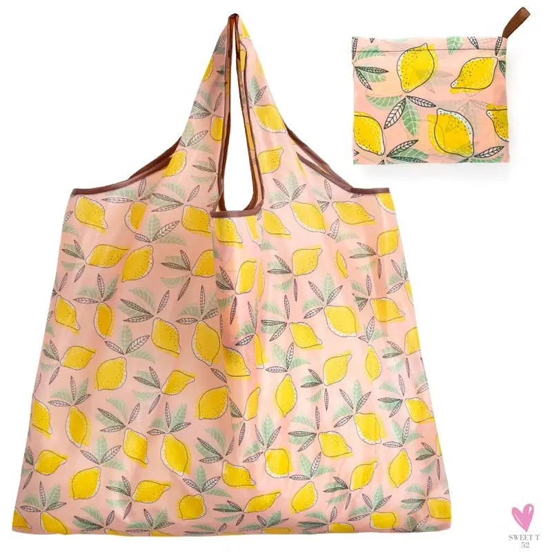 Big Size Thick Nylon Large Tote, ECO Reusable Polyester Portable Women's Folding Shoulder Shopping Pouch