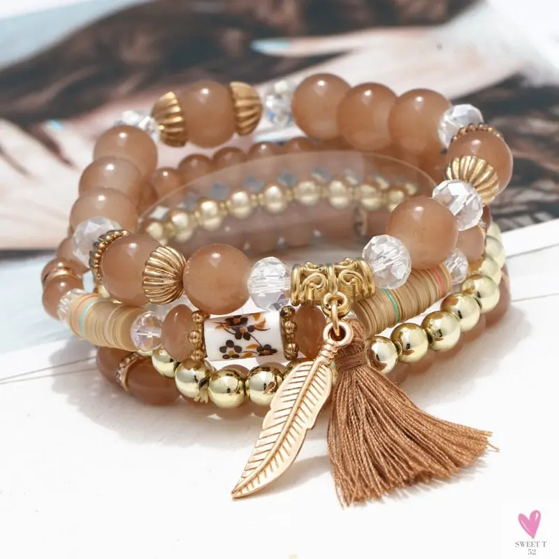 Bohemian Multi-layer Charm Bracelets - Trendy 4-5Pcs Bracelet for Women and Girls