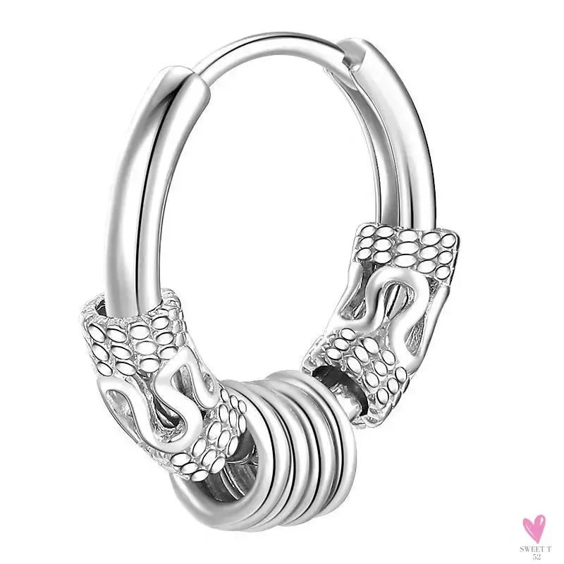 Punk/Rock Style Stainless Steel Hoop Earrings for Men/Women - Hip Hop Earrings for Men/Women