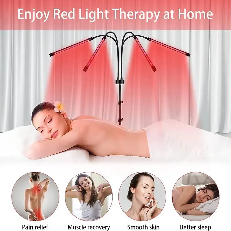 4/5 Head Red Light Therapy with Stand to Promote Metabolism, Weight Loss, Wrinkles, Anti-Aging