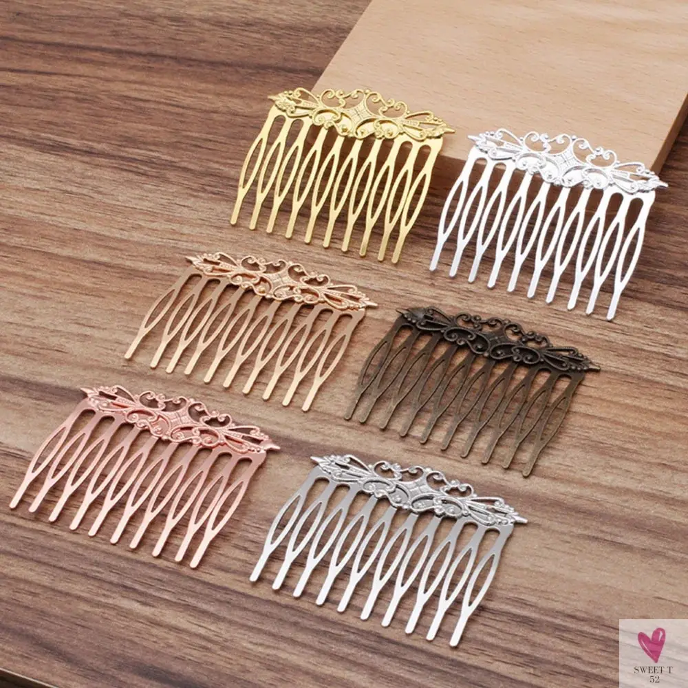 Copper Vintage 10 Teeth Hair Combs Jewelry for Women - Charming Flower Hairpins/Hairclips/Barrettes. Retro Hair Wear Accessories