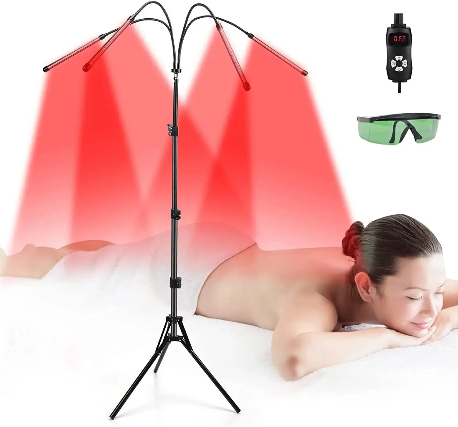 4/5 Head Red Light Therapy with Stand to Promote Metabolism, Weight Loss, Wrinkles, Anti-Aging