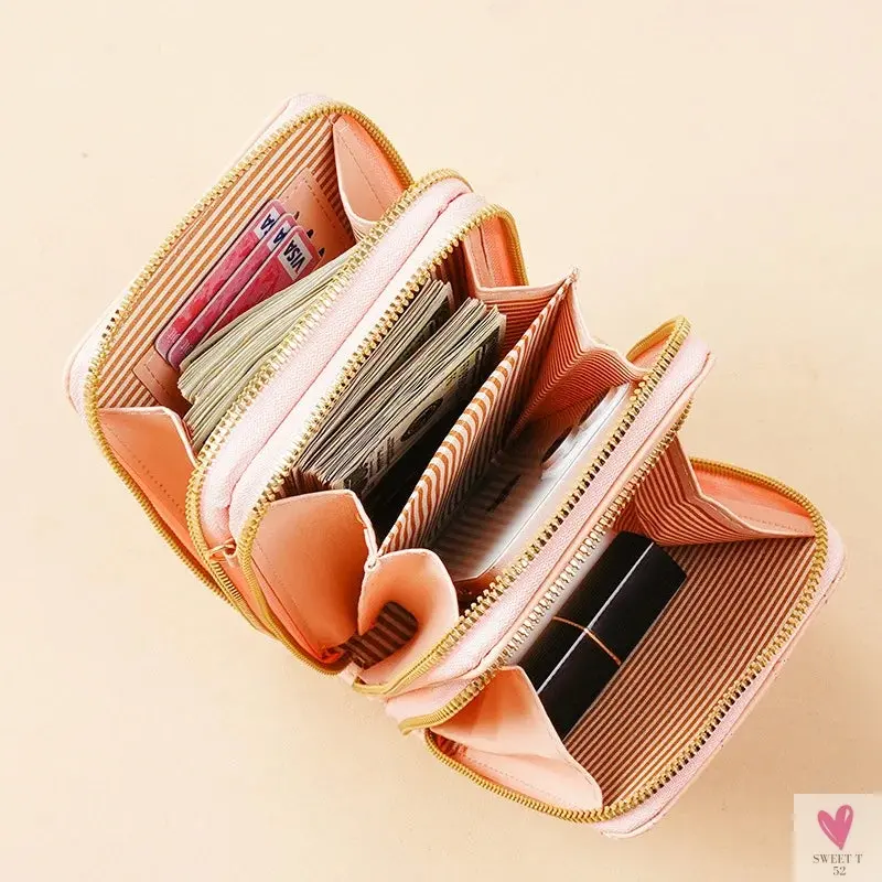 Large Capacity Multi-Functional Fashion, Simple Small Shoulder Bag - Three Layer Zip-up Mobile Phone Bag for Women