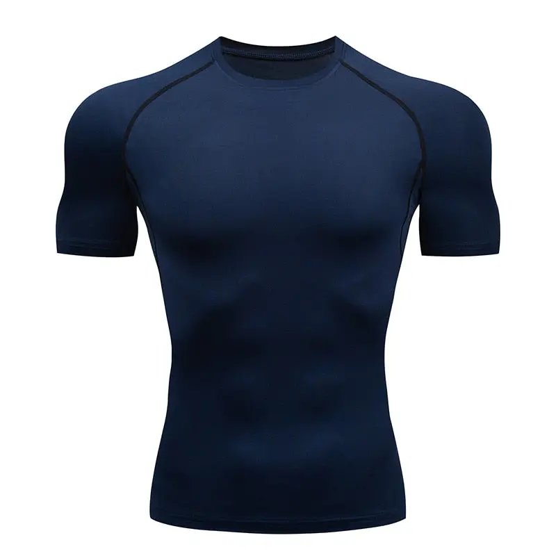 Quick Drying Elastic T-Shirt for Men & Boys, Anti-Wrinkle in 8 Solid Colors for Gym or Sports