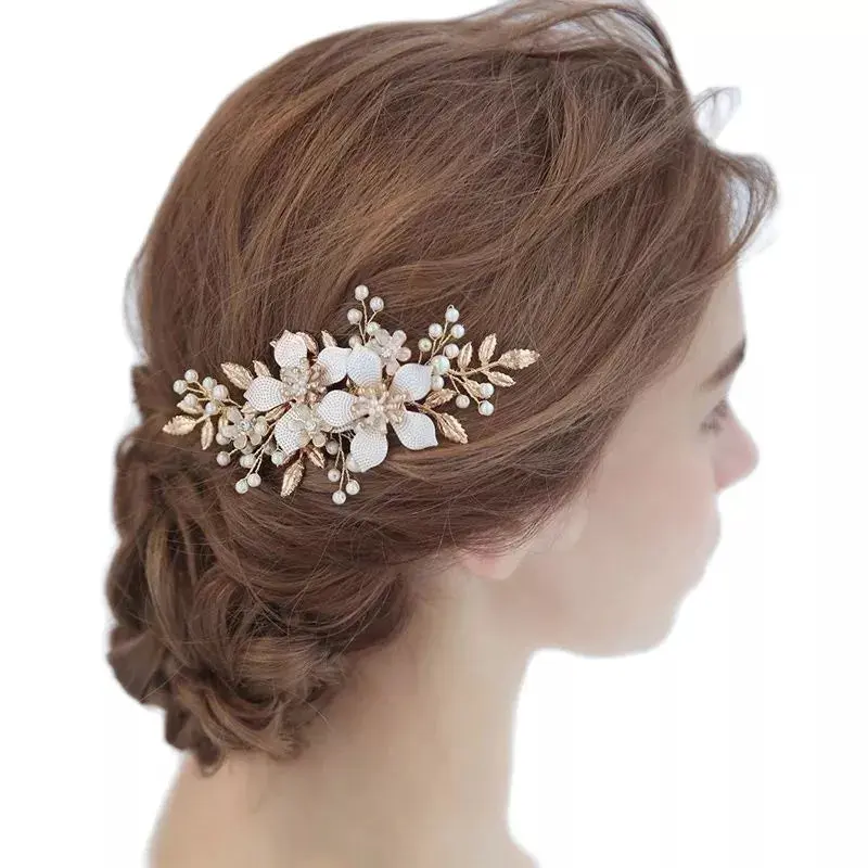 Silver/Gold/Pearl/Rhinestone Hair Accessories, Crystal Bridal Headdress/Hair Combs for Women & Girls