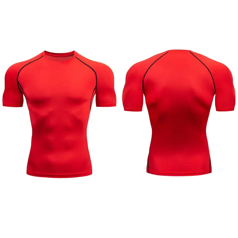 Quick Drying Elastic T-Shirt for Men & Boys, Anti-Wrinkle in 8 Solid Colors for Gym or Sports