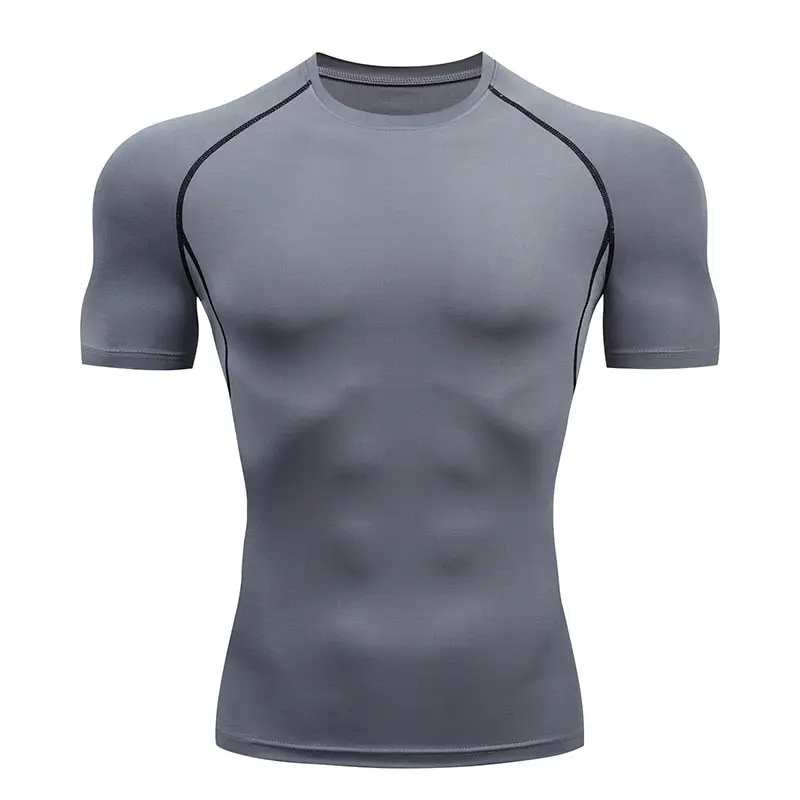 Quick Drying Elastic T-Shirt for Men & Boys, Anti-Wrinkle in 8 Solid Colors for Gym or Sports