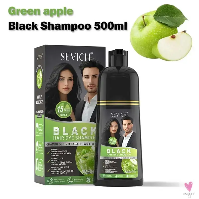 Cover Your Gray - Black Hair Dye/Shampoo, 500 ml Herbal Hair Color, Instant Gray To Black Shampoo For Women & Men