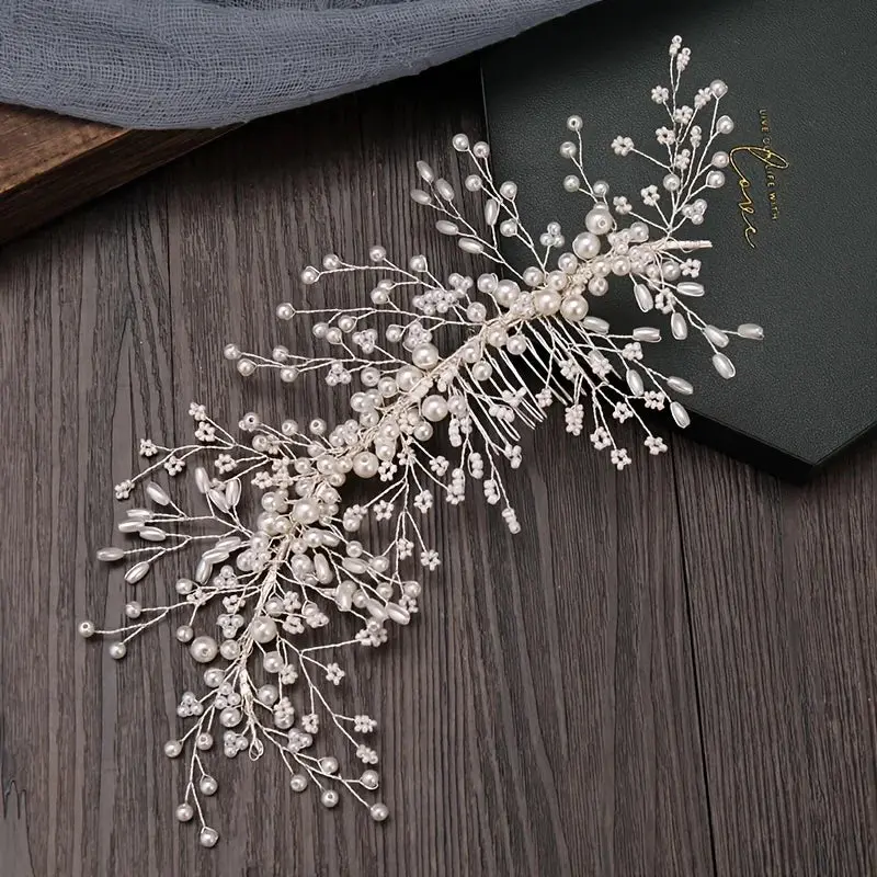 Luxury Crystal Pearl Flower Hair Comb/Headband/Tiara For Women & Girls - Bridal Wedding Hair Accessories/Hair Jewelry