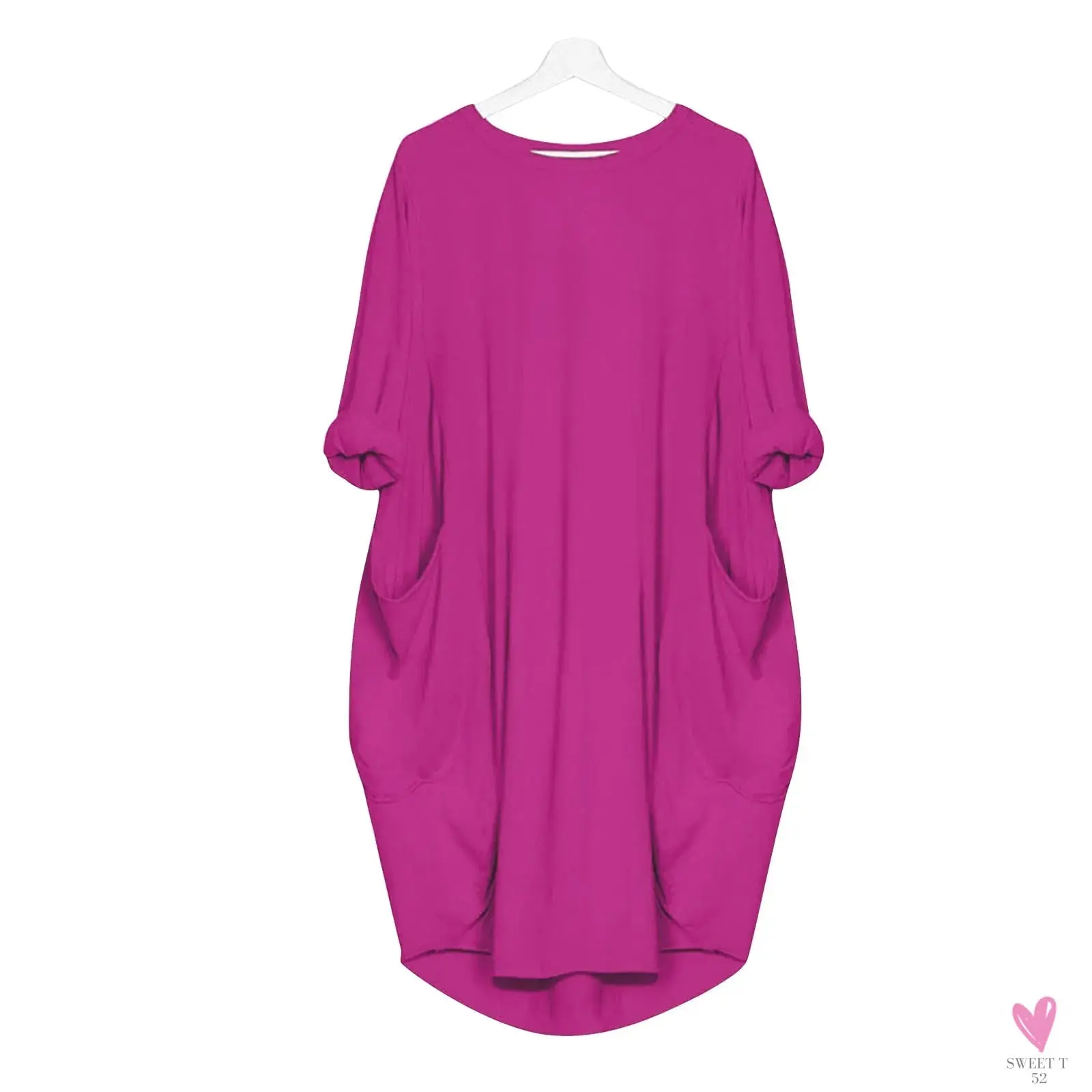 Women's Casual Loose Dress Fashion. Oversize Wear, O-neck & Pockets for Spring, Summer and Fall