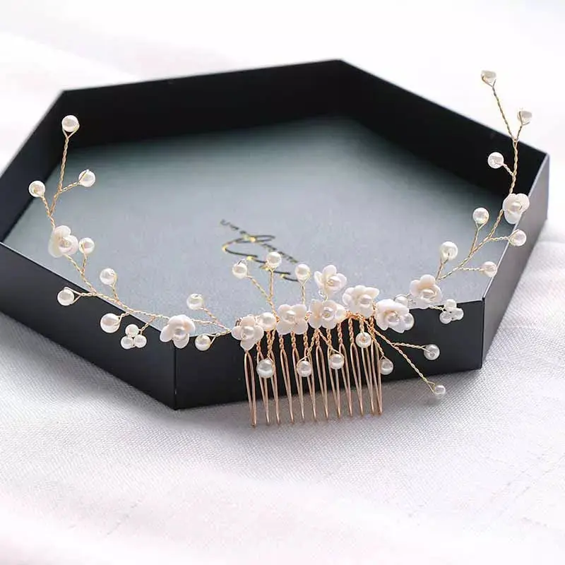 Silver/Gold/Pearl/Rhinestone Hair Accessories, Crystal Bridal Headdress/Hair Combs for Women & Girls