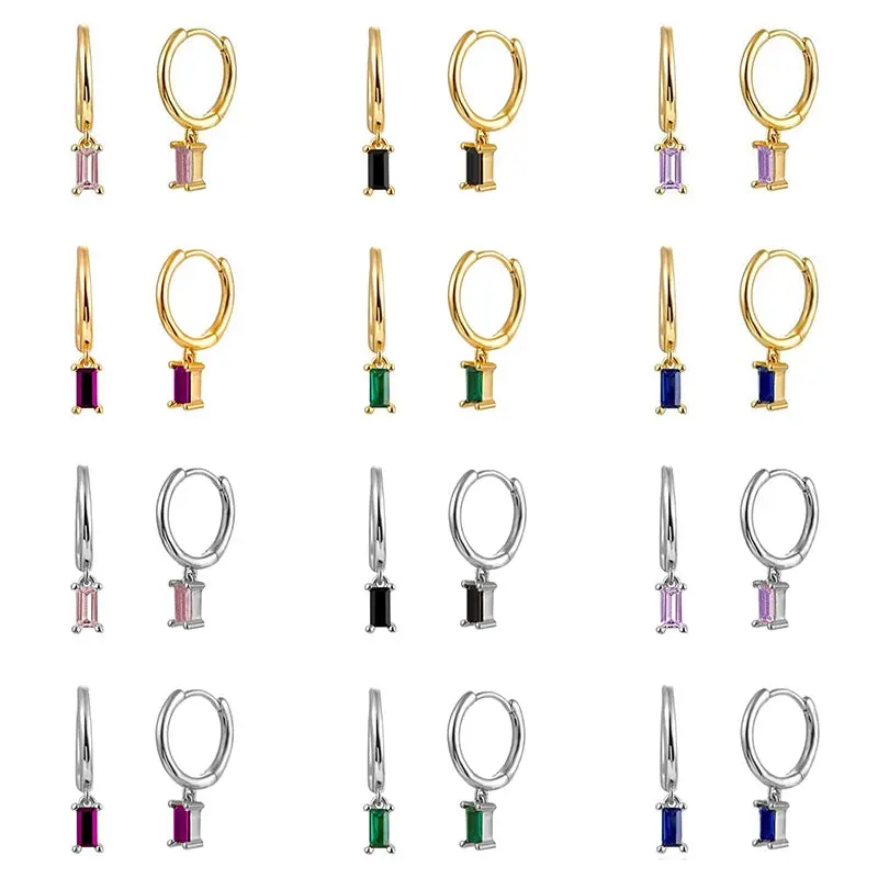 Gold Color Cute Water Drop Earrings For Women & Girls - Zircon Piercing Huggies/Hoop Dangle Earrings