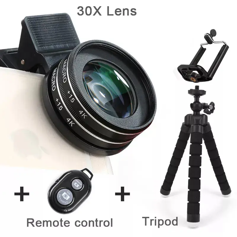 37MM 15X Macro Lens 4K HD Professional Photography Phone Camera Lens - 30X Macro Lens for Smartphone