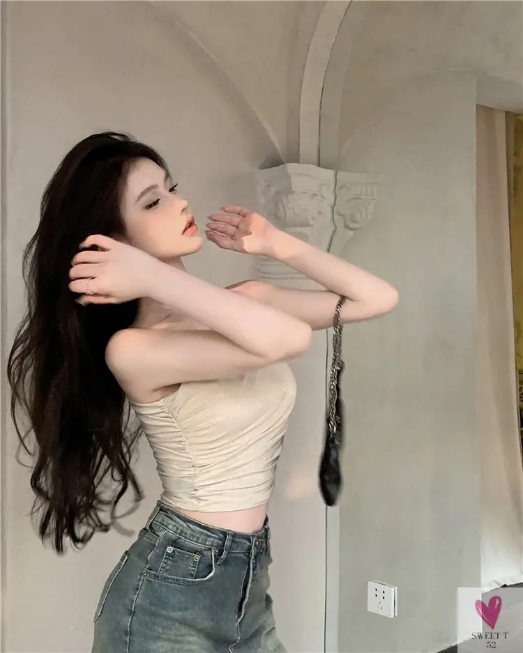 One Shoulder Crop Top, Vintage Retro Cut Crop Top,  for Women and Girls