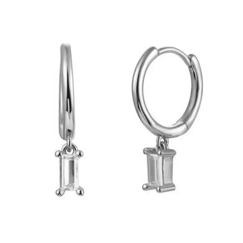 Gold Color Cute Water Drop Earrings For Women & Girls - Zircon Piercing Huggies/Hoop Dangle Earrings