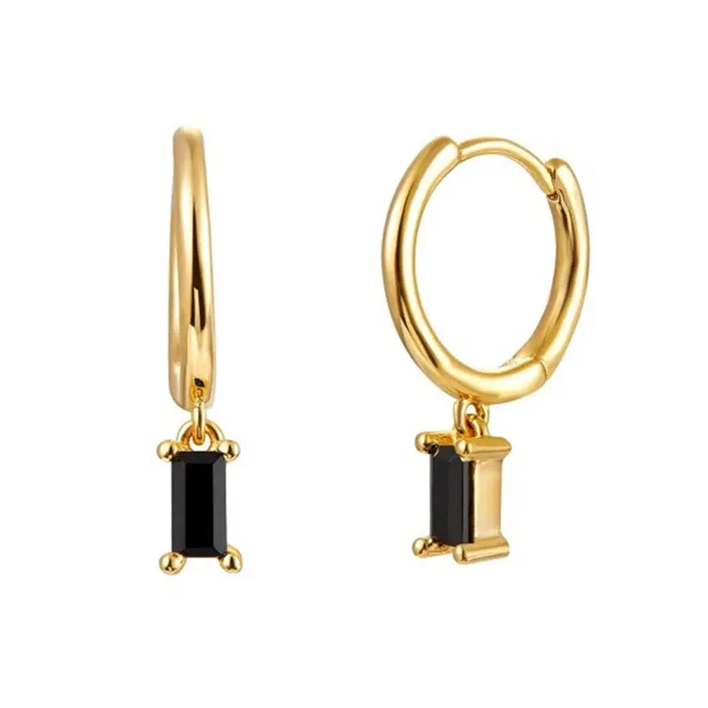 Gold Color Cute Water Drop Earrings For Women & Girls - Zircon Piercing Huggies/Hoop Dangle Earrings