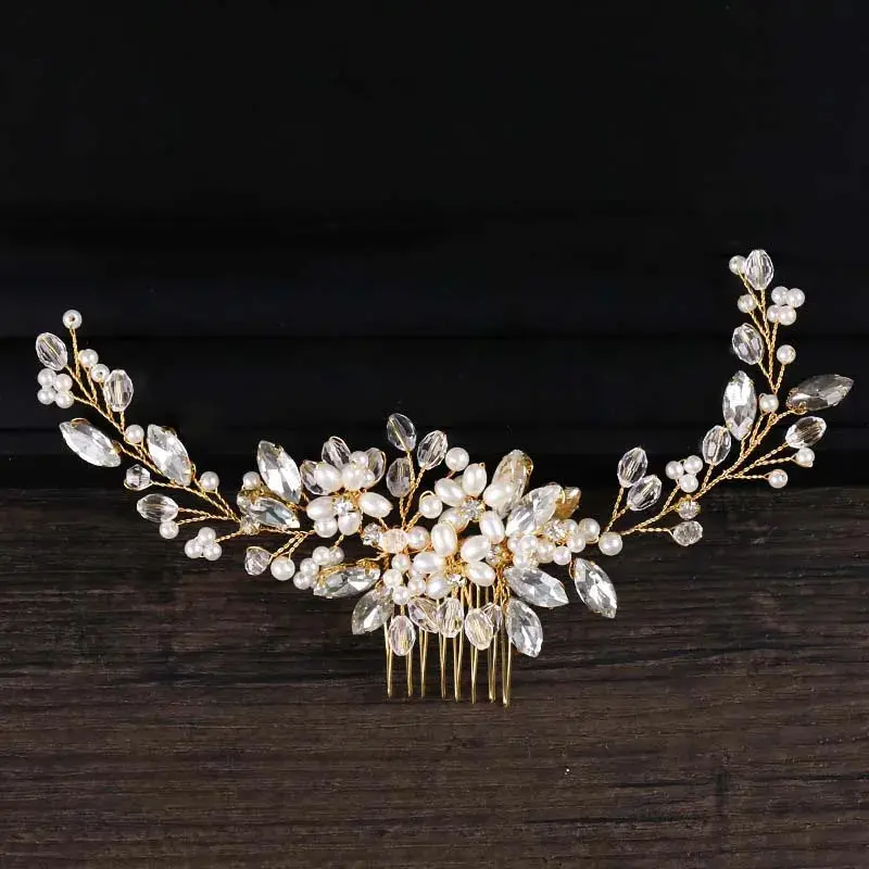 Silver/Gold/Pearl/Rhinestone Hair Accessories, Crystal Bridal Headdress/Hair Combs for Women & Girls