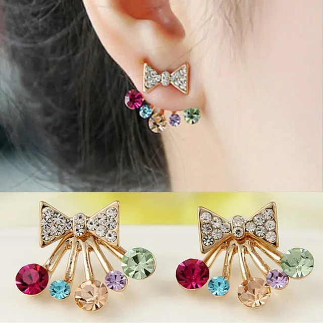 Simulated Pearl/Crystal Stud Earrings In Intricate Patterns for Women and Girls