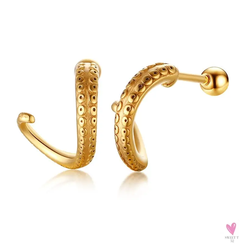 Cool Single Silver Stainless Steel Hoop Dagger Earring for Men & Boys