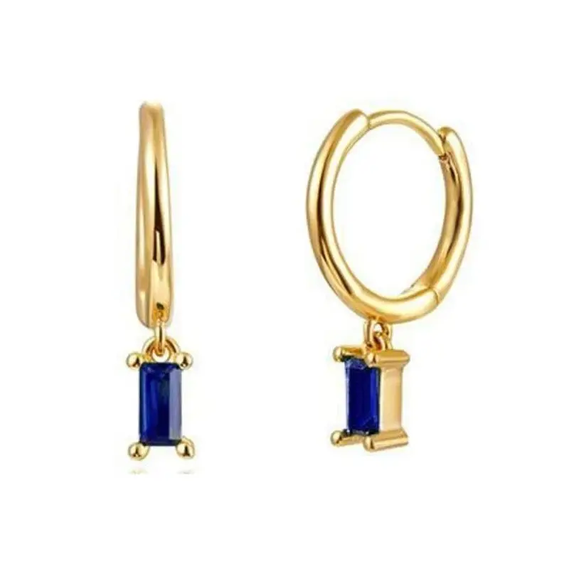 Gold Color Cute Water Drop Earrings For Women & Girls - Zircon Piercing Huggies/Hoop Dangle Earrings
