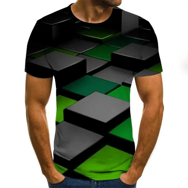 Three-Dimensional Intricate Vortex Tees for Men and Boys, O-Neck and Long Sleeves