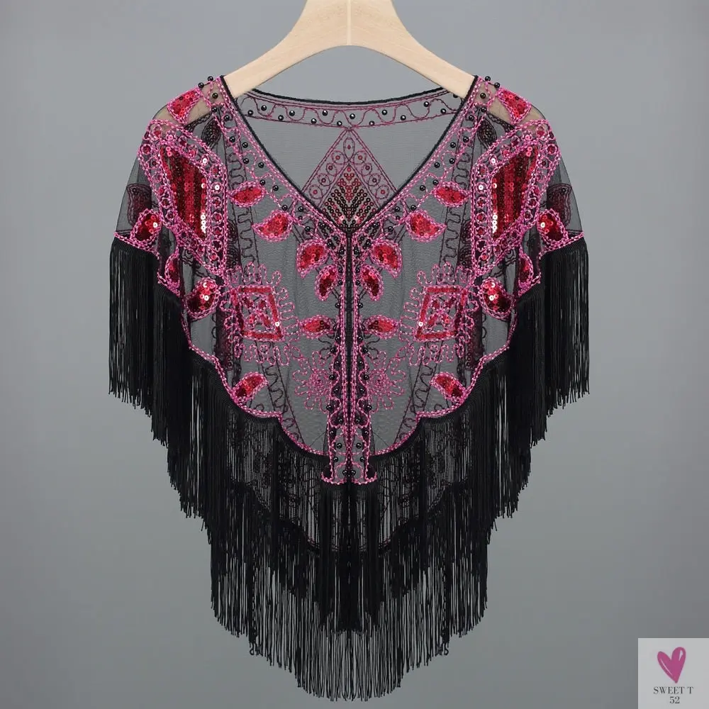 Women's 1920s Sequined Wrap, Great Gatsby Flapper Style Cover-Up