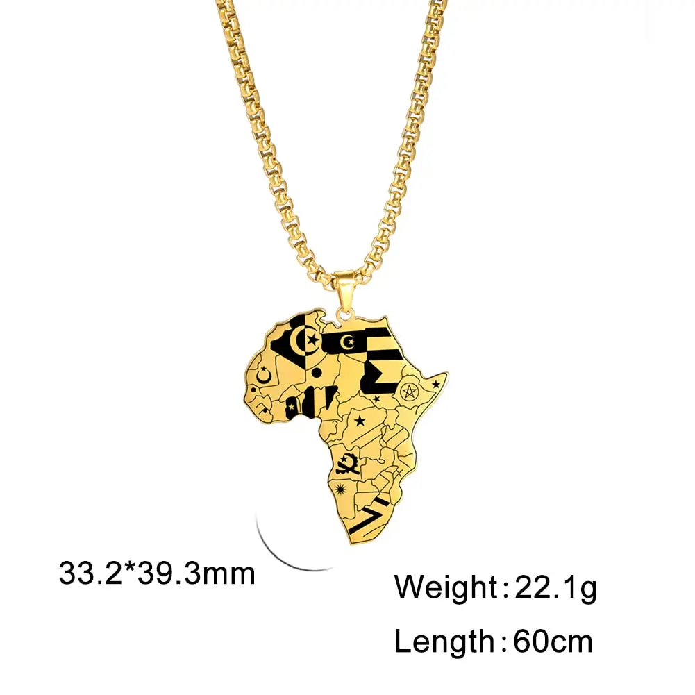 Mama Africa Necklace for Women/Men/Boys & Girls, Pendant Style, in Gold & Silver