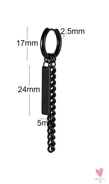 Cool Single Silver Stainless Steel Hoop Dagger Earring for Men & Boys