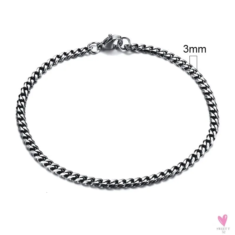 3 - 11 mm Chunky Miami Club Chain Bracelet for Men, Stainless Steel Cuban Link Chain Wristband, Classic Punk Heavy Metal Jewelry