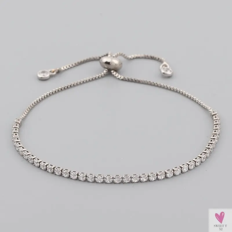 Gold Filled Baguette Cubic Zirconia Bracelet for Women and Girls - Rainbow Luxury jewelry - Tennis Style