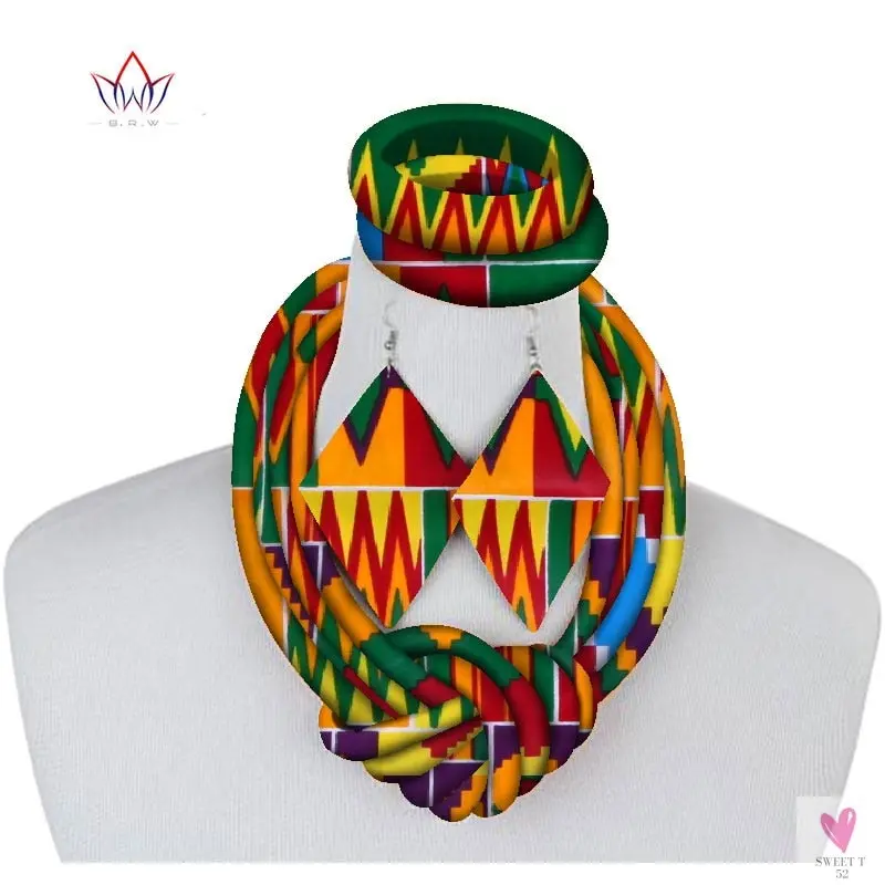 Ethnic Cloth Rope Necklace, Bracelet and Earring Set for Women & Girls - Elegant and Stylish