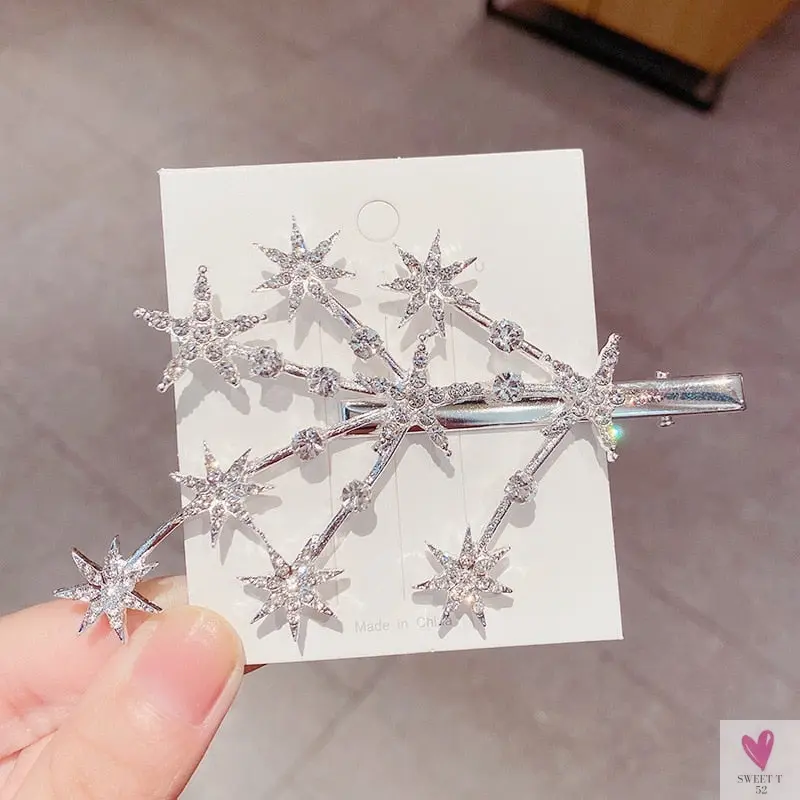 Luxury Crystal Hair Pin/Clip Sets for Women and Girls - 1 to 3 Pieces in Gold or Silver