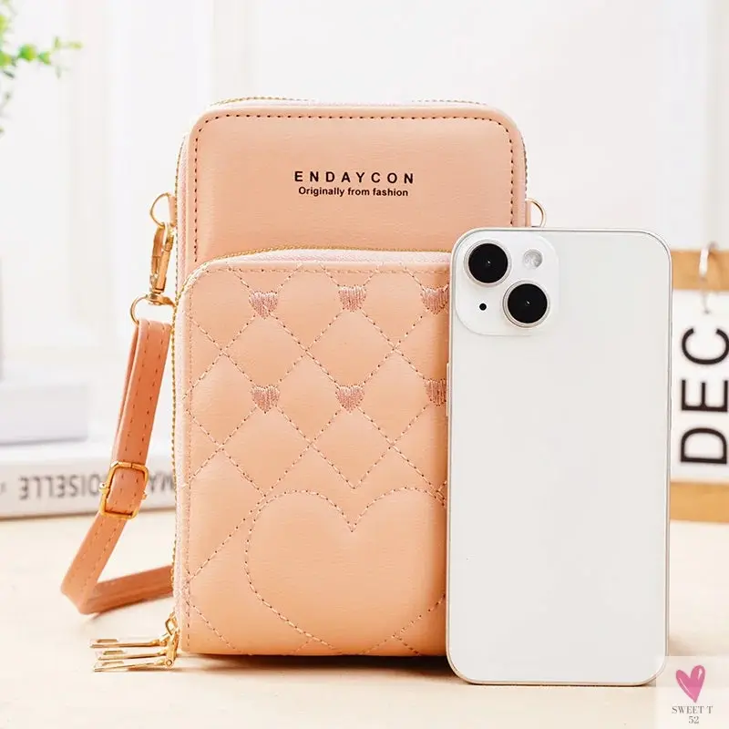 Large Capacity Multi-Functional Fashion, Simple Small Shoulder Bag - Three Layer Zip-up Mobile Phone Bag for Women