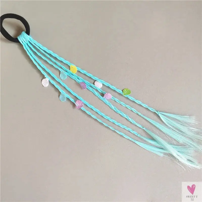 Girl's Colorful Ponytail Wig Headbands - Rubber Bands Headwear - Kids Hair Accessories/Hair Ornament