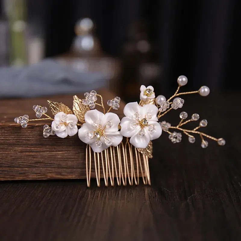 Silver/Gold/Pearl/Rhinestone Hair Accessories, Crystal Bridal Headdress/Hair Combs for Women & Girls