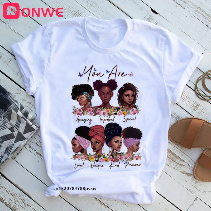 Beautiful African Lady Women T-shirt Girl Sisters Black Lives Matter Funny 90S Print Tops Tee,Drop Ship