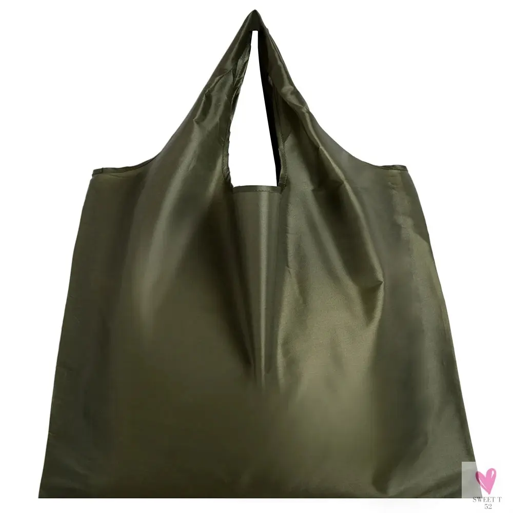 Big Size Thick Nylon Large Tote, ECO Reusable Polyester Portable Women's Folding Shoulder Shopping Pouch