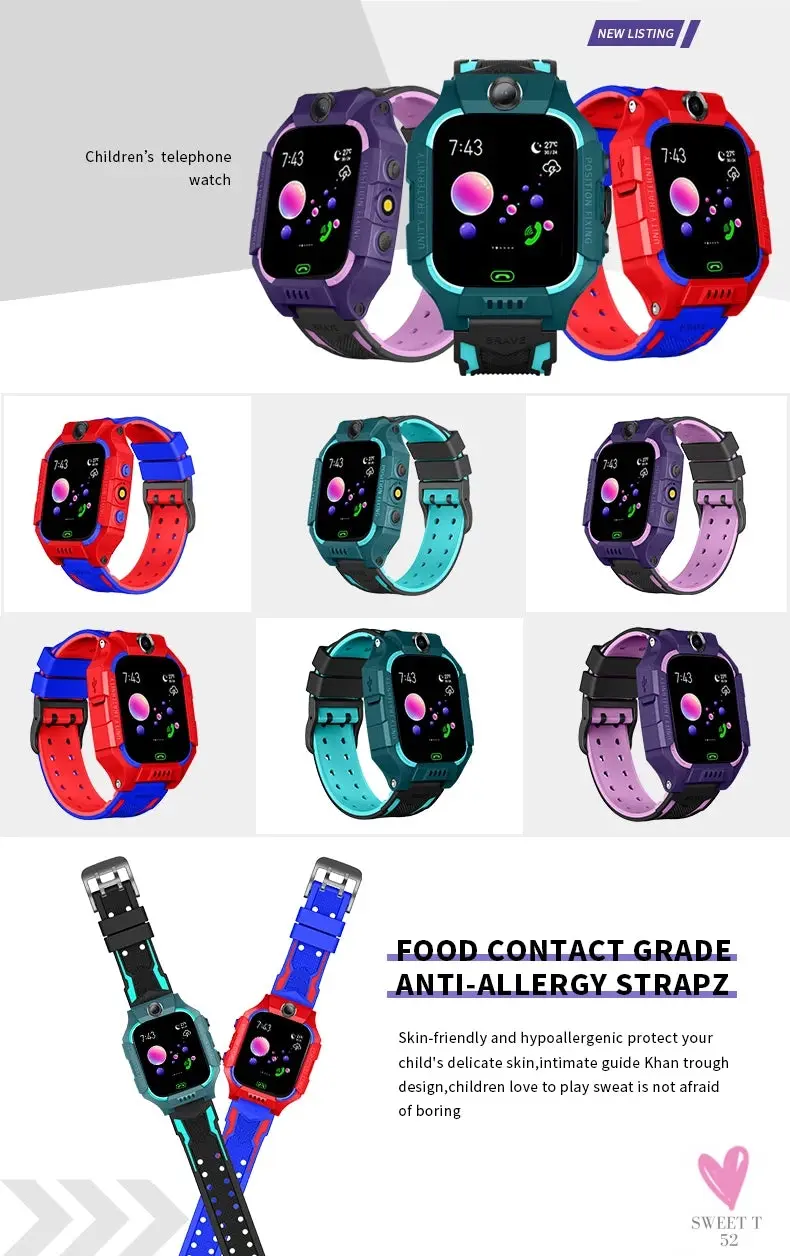 Children's Smart Watch - LBS location tracking, camera, phone, chat, games, SOS