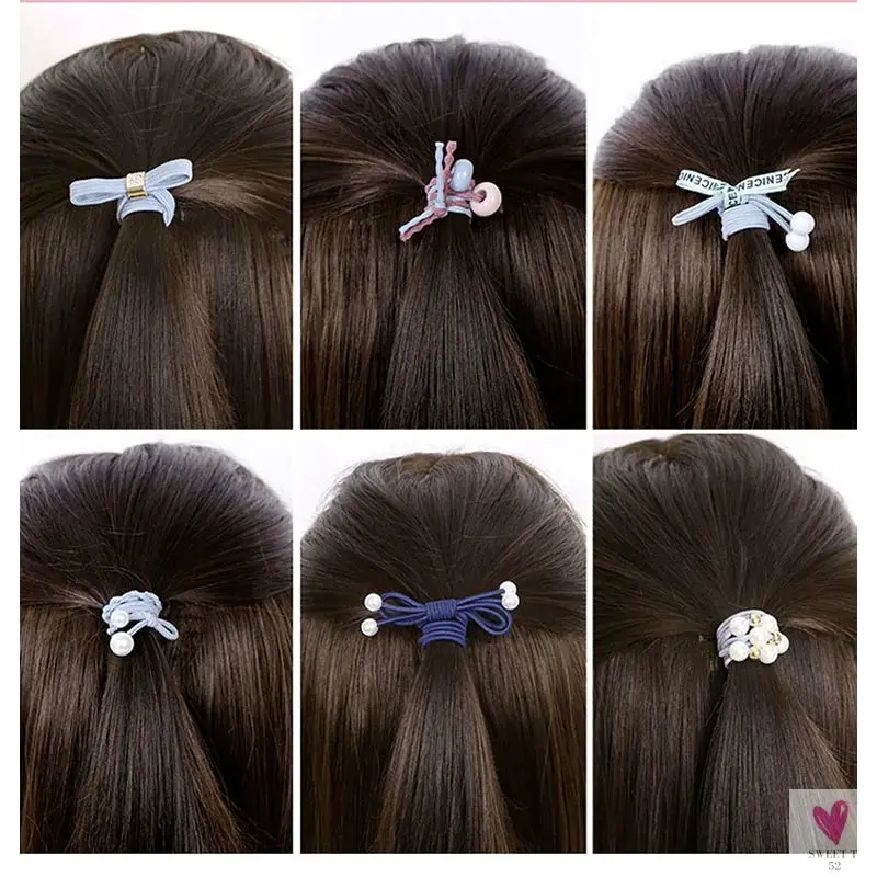 Teens Scrunchy Elastic Hair Bands/Ponytail Holder for Girls - Rubber Rope Ties, Gum Headwear, Scrunchies, Hair Accessories