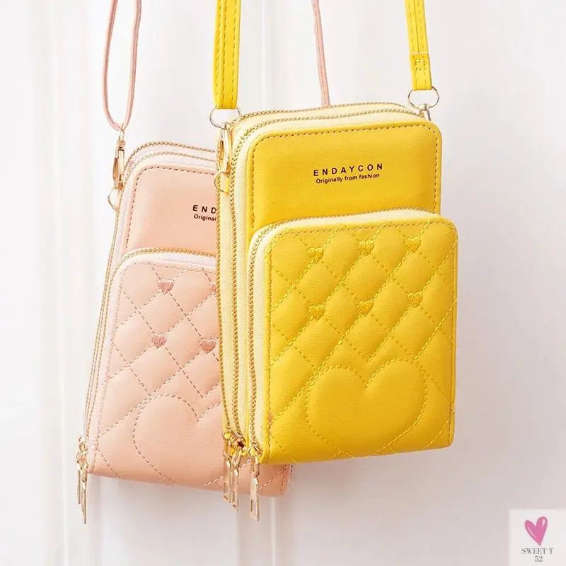 Large Capacity Multi-Functional Fashion, Simple Small Shoulder Bag - Three Layer Zip-up Mobile Phone Bag for Women