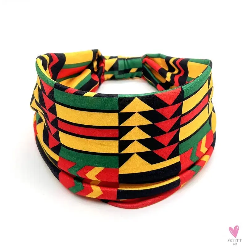 African and Bohemian Twisted Wide Cotton Stretch Headbands for Women & Girls - Headwrap/Turban Headwear, Bandana Headbands