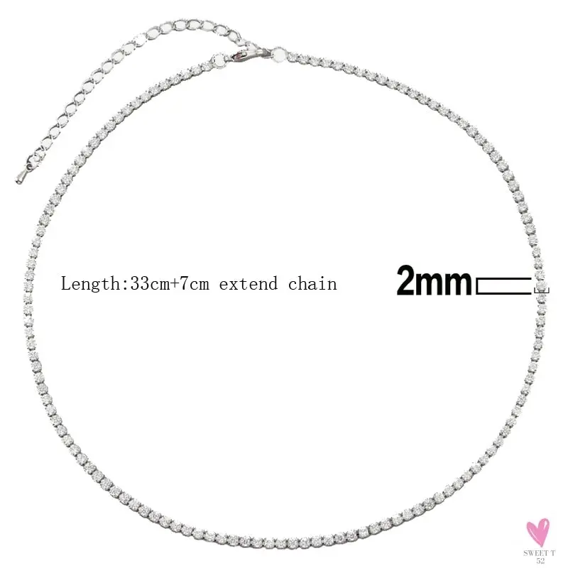 Rainbow Cubic Zirconia Waterdrop Choker Charm Necklaces - Charming Woman's Wedding, Party, Birthday Choker Jewelry or Gift