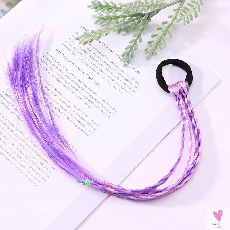 Girl's Colorful Ponytail Wig Headbands - Rubber Bands Headwear - Kids Hair Accessories/Hair Ornament