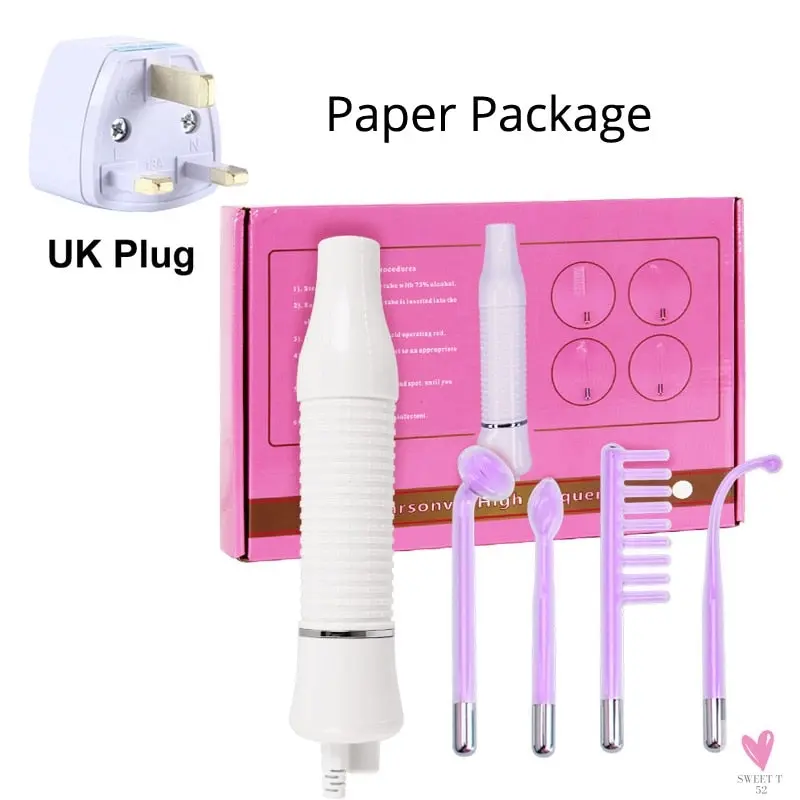 High Frequency Facial Machine, Remove Wrinkles, Acne Tool, Skin Beauty Spa, Electrotherapy Wand Glass  for Women